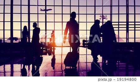 Back Lit Business People Traveling Airport Passenger Concept 19194800