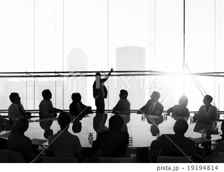 Silhouette Business People Conference Cityscape Concept 19194814