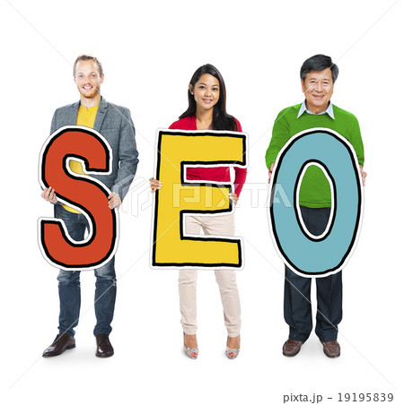 DIverse People Holding Text SEO DIverse People Holding Text SEO 19195839