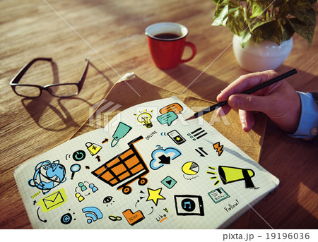 Businessman Online Marketing Planning Working Concept 19196036