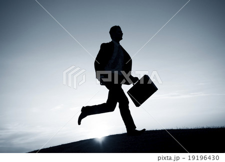 Businessman Running Rush Hour Concept Businessman Running Rush Hour Concept 19196430