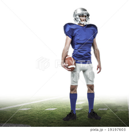 Composite image of full length of confident sport man to holding 19197603