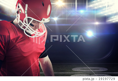 Composite image of close up view of american football player foc Composite image of close up view of american football player foc 19197729