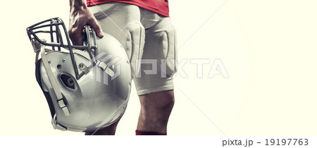 Composite image of close-up of american football player in red j Composite image of close-up of american football player in red j 19197763