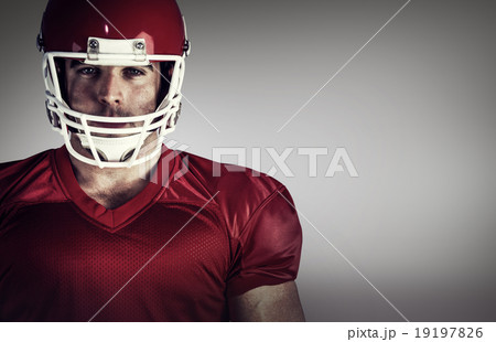 Composite image of american football player looking at camera 19197826