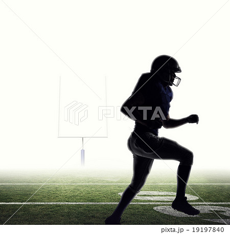 Composite image of silhouette american football player runing 19197840