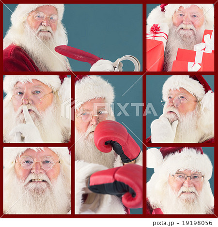 Composite image of santa claus punches with his right Composite image of santa claus punches with his right 19198056