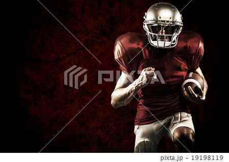 Composite image of american football player in red jersey runnin Composite image of american football player in red jersey runnin 19198119