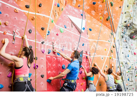 Fit people ready to rock climb Fit people ready to rock climb 19198725