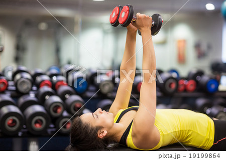 Woman working out with weights Woman working out with weights 19199864
