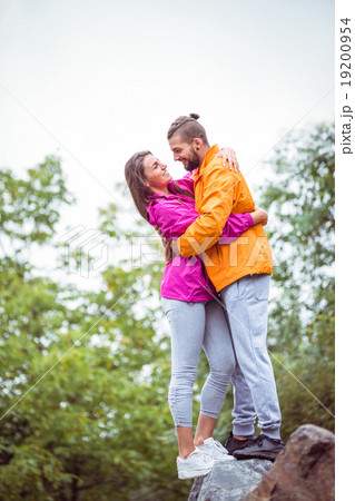 Happy couple on a hike Happy couple on a hike 19200954