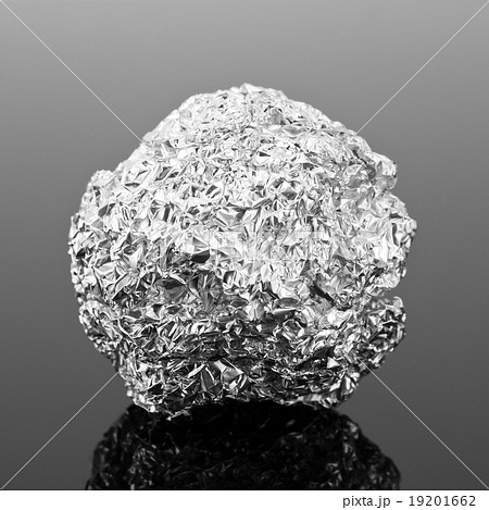 Crumpled silver foil ball Crumpled silver foil ball 19201662
