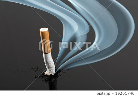 Cigarette butt with curve fume Cigarette butt with curve fume 19201746