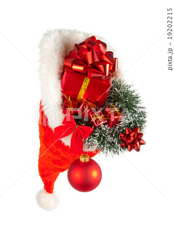 Christmas hat full of red ornaments Christmas hat full of red ornaments 19202215