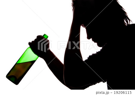 Silhouette of sad man drinking alcohol Silhouette of sad man drinking alcohol 19206115