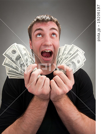 Very excited man with money Very excited man with money 19206197