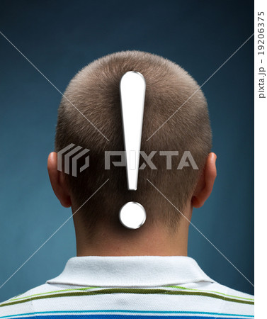 Man with exclamatory mark Man with exclamatory mark 19206375