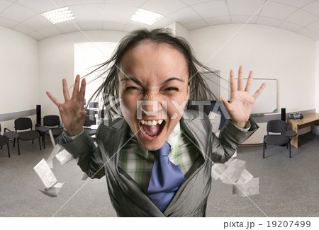 Crazy, shouting woman in the office 19207499