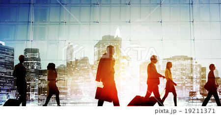 Business People Walking Commuter Rush Hour Concept 19211371