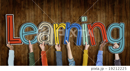 Group of Hands Holding Learning Word Concept Group of Hands Holding Learning Word Concept 19212225