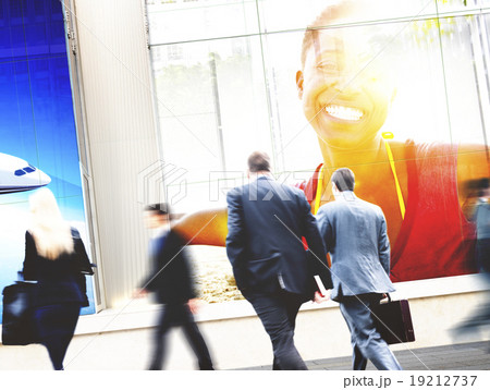 Business People Walking Commuter Travel Motion City Concept Business People Walking Commuter Travel Motion City Concept 19212737
