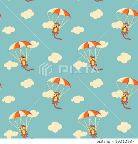 Pattern of monkeys with parachute 19212937