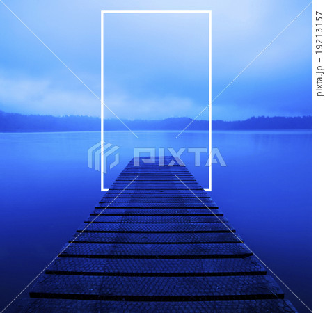 Tranquil Peaceful Lake with Jetty 19213157