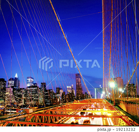 The Brooklyn Bridge Financial District Night Concept The Brooklyn Bridge Financial District Night Concept 19213232