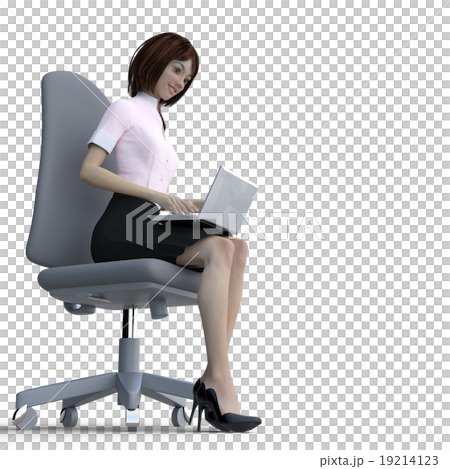 パソコンを使う女性 perming3DCGイラスト素材 パソコンを使う女性 perming3DCGイラスト素材 19214123