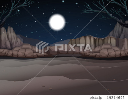 Nature scene of canyon at night 19214695