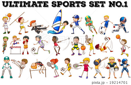 Boys And Girls Doing Different Sportsのイラスト素材