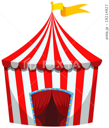 Circus tent in red and white striped 19214927