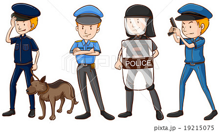 Police In Different Uniformsのイラスト素材