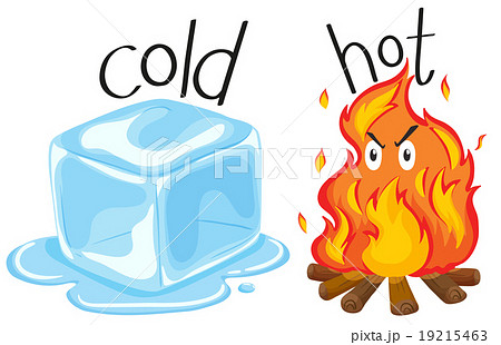 Cold Icecube And Hot Fireのイラスト素材 19215463 Pixta