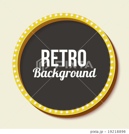 Retro frame circle with neon lights 19218896