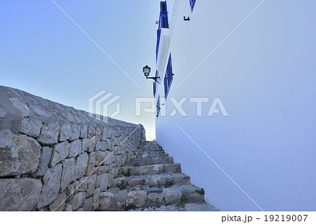 Ibiza 旧市街 海沿いの壁の写真素材