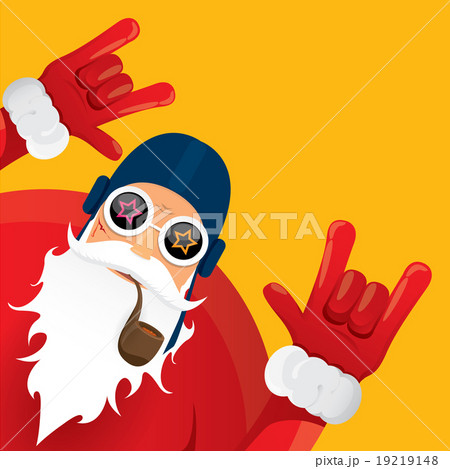 vector biker santa claus with smoking pipe. vector biker santa claus with smoking pipe. 19219148