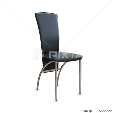 The office chair from black leather. Isolated 19222722