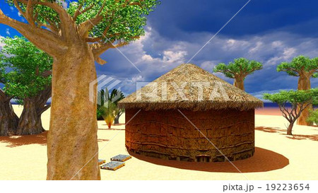 African village with traditional huts African village with traditional huts 19223654