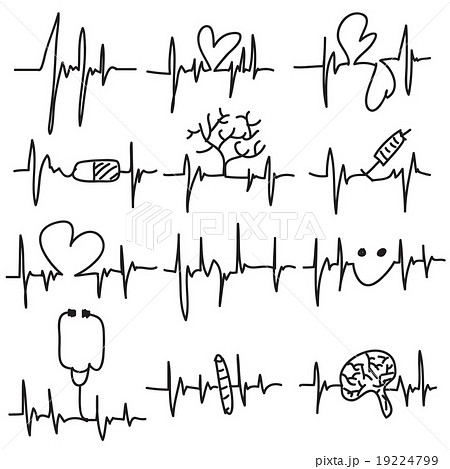 Drawn Heart beat, cardiogram, Pulse 19224799
