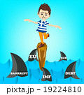 Greece man character on standing on cliff in risk 19224810