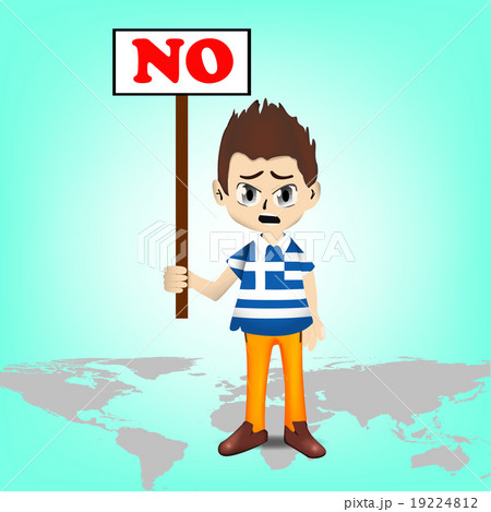 Greece man showing denial board "NO" for help 19224812