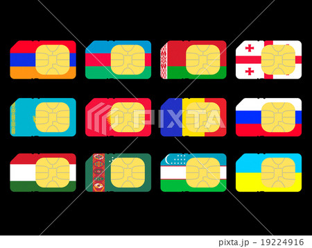 SIM cards represented as flags of countries 19224916