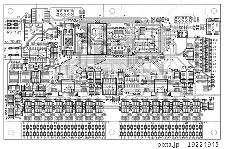 Monochrome topology of a printed circuit board 19224945