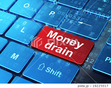 Banking concept: Money Drain on computer keyboard Banking concept: Money Drain on computer keyboard 19225017