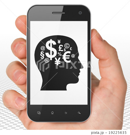 Business concept: Hand Holding Smartphone with 19225635
