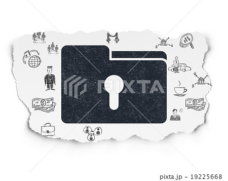 Business concept: Folder With Keyhole on Torn 19225668