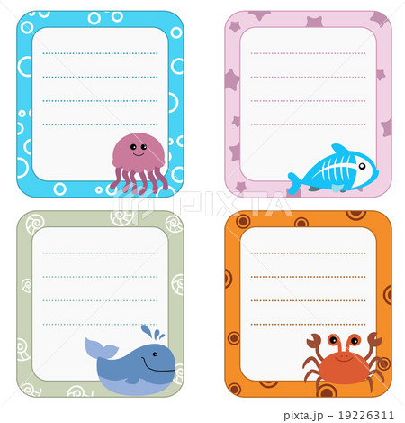 Collection of cute frames with Sea creatures. 19226311