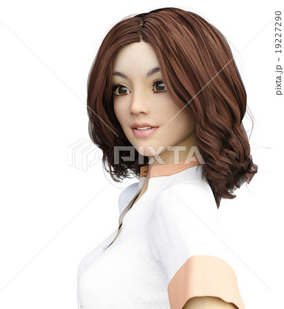 ウェーブヘアの女性 perming3DCGイラスト素材 ウェーブヘアの女性 perming3DCGイラスト素材 19227290