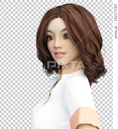 波浪發女性perming3DCG插圖素材 19227290